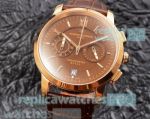 Clone Vacheron Constantin Malte Men's Watch Brown Dial Brown Leather Strap